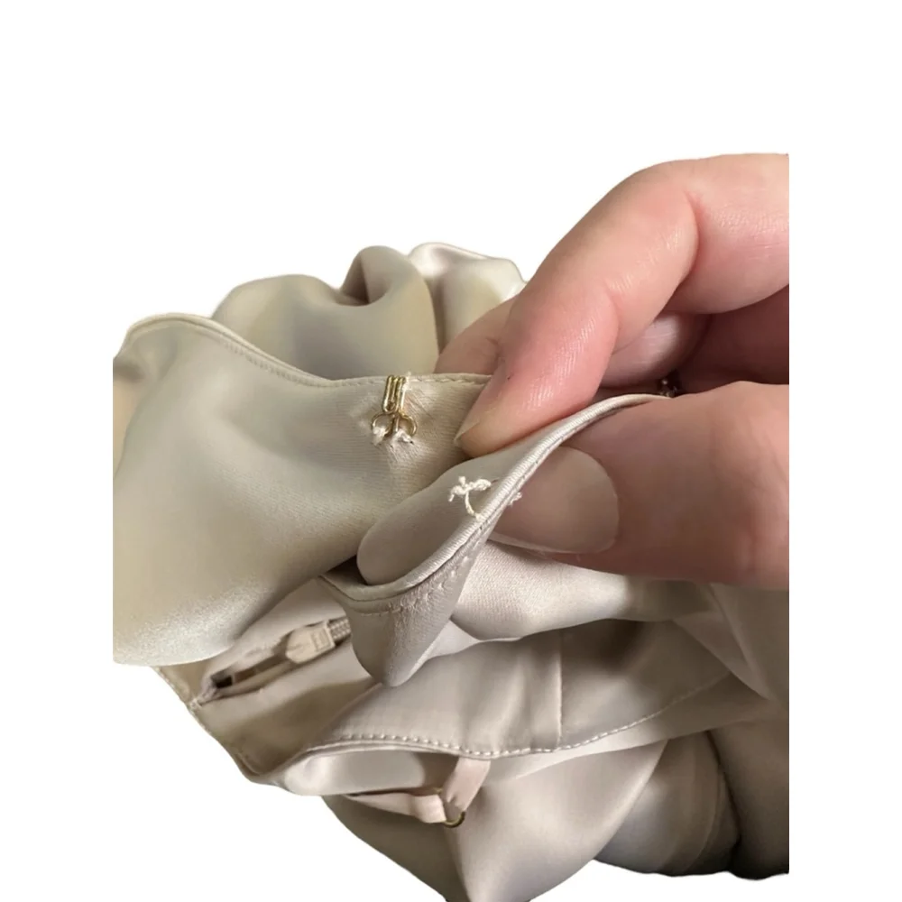 Aritzia Babaton Midi Satin Slit Dress, Size 8, Blush Pink / Pearl - Picture 7 of 10